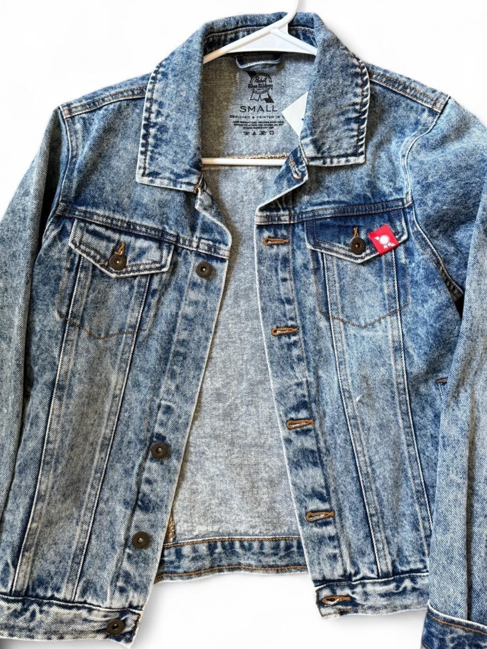 Pabst Blue Ribbon Light Wash Denim Jacket - Small